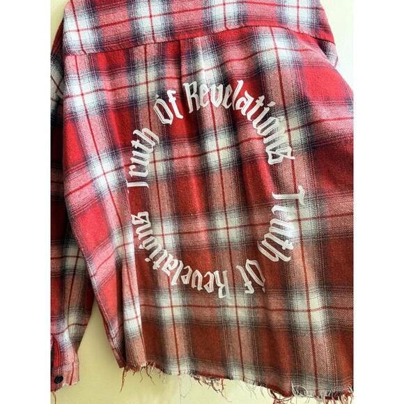 Truth Of Revelations Red Plaid Flannel Shirt XL - Picture 5 of 5
